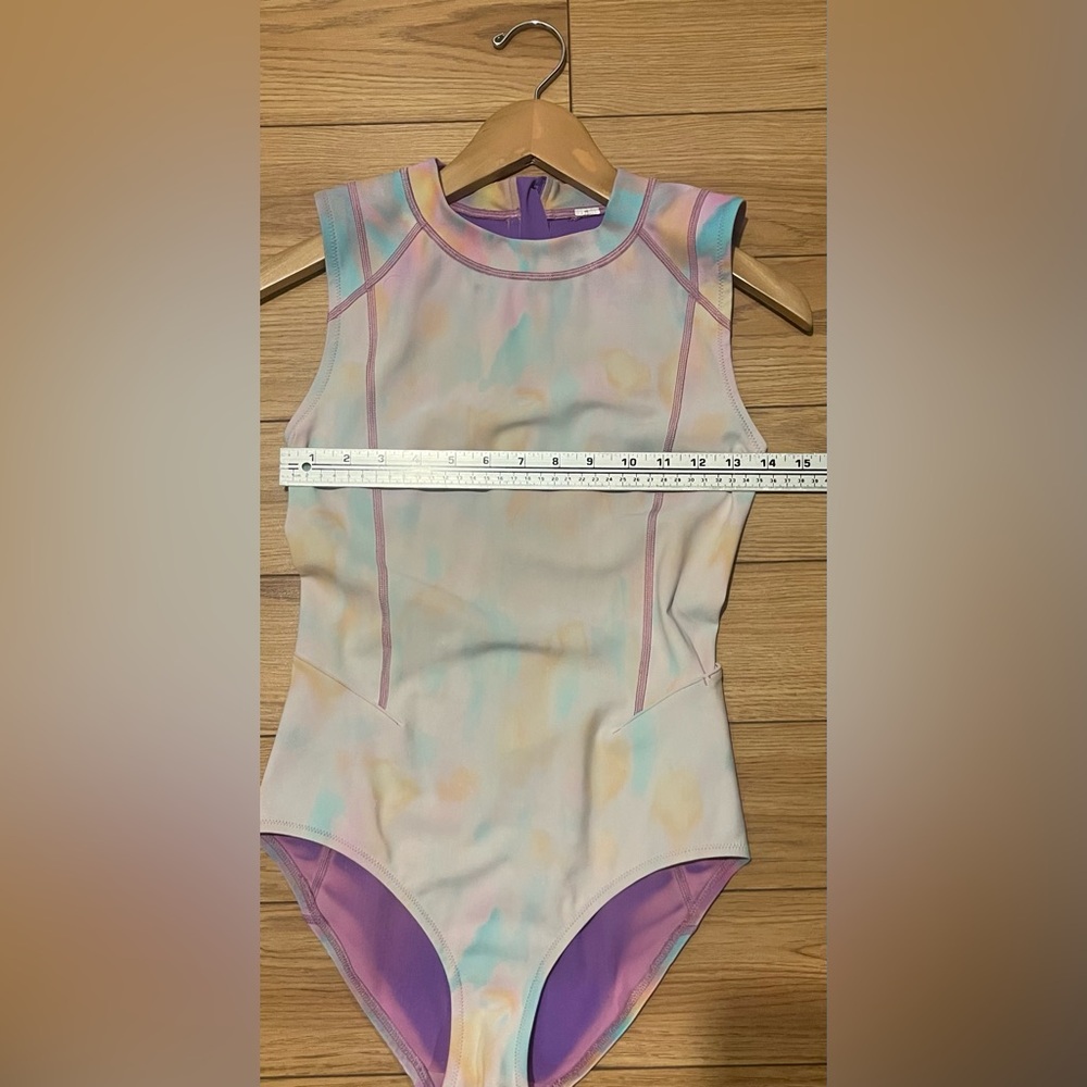 Lululemon Paddle swim suit Colorful Tie-Dye Sleeveless small bathing suit pocket - Picture 6 of 8